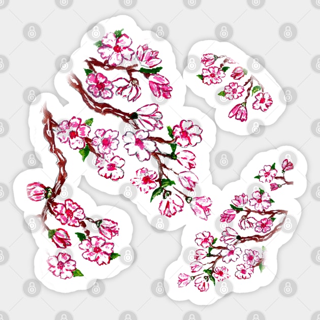 Sakura Branch art Sticker by AnnArtshock